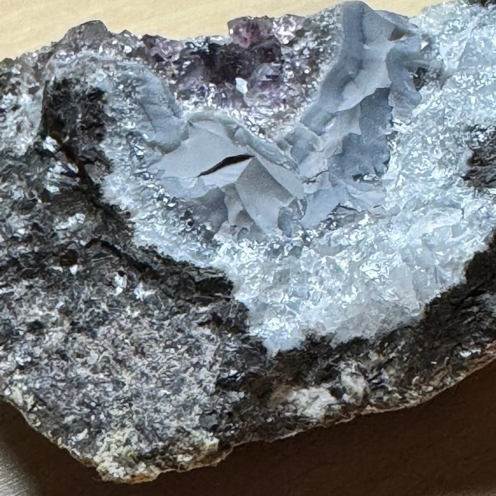 Natural Amethyst Mordenite Agate Mineral Specimen Crystal Clusters 204.12 g
